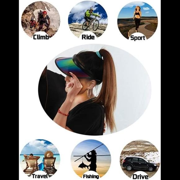 Sun Visor Hats Women Men Clear Colorful Adjustable Sport Beach Golf Headwear main image 6
